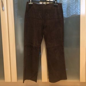 BCBG Brown Suede Boot Cut Pants Size 2